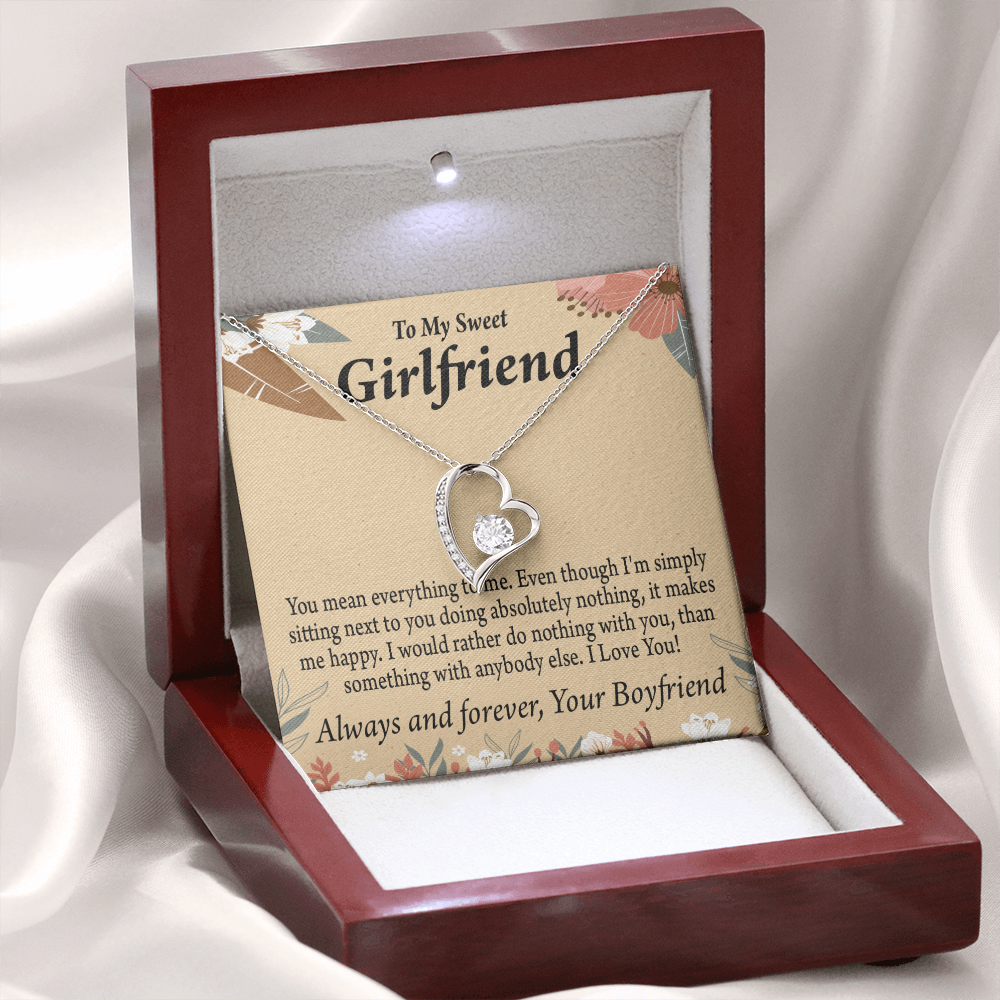 To My Girlfriend Girlfriend You Mean Everything To Me Forever Necklace w Message Card-Express Your Love Gifts