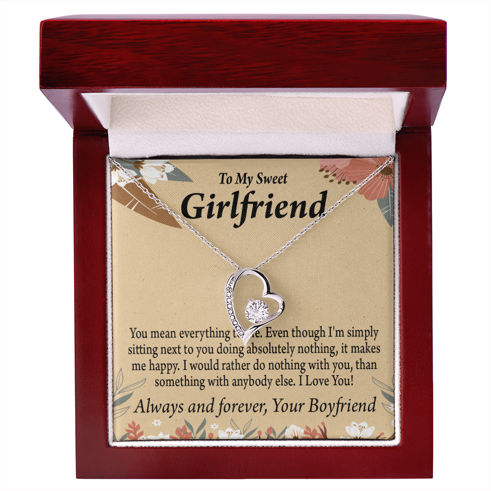 To My Girlfriend Girlfriend You Mean Everything To Me Forever Necklace w Message Card-Express Your Love Gifts