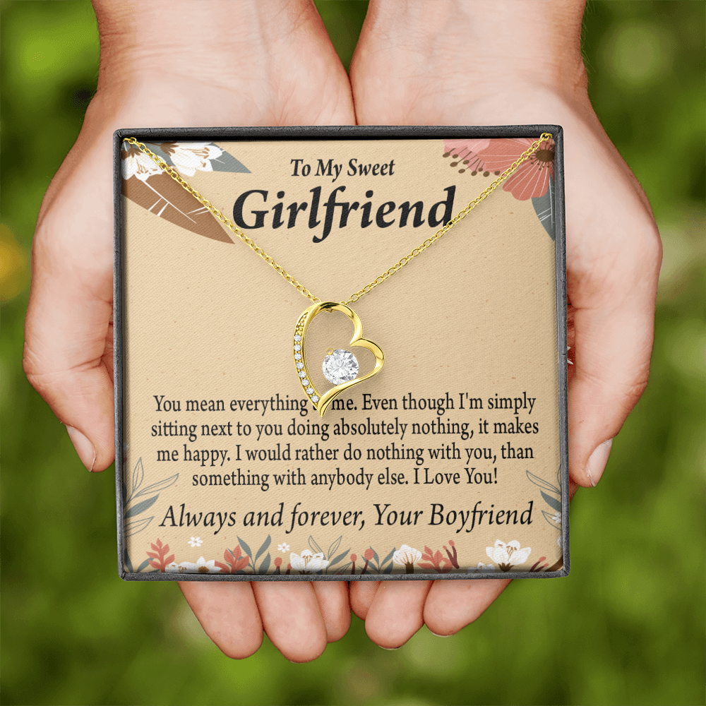 To My Girlfriend Girlfriend You Mean Everything To Me Forever Necklace w Message Card-Express Your Love Gifts