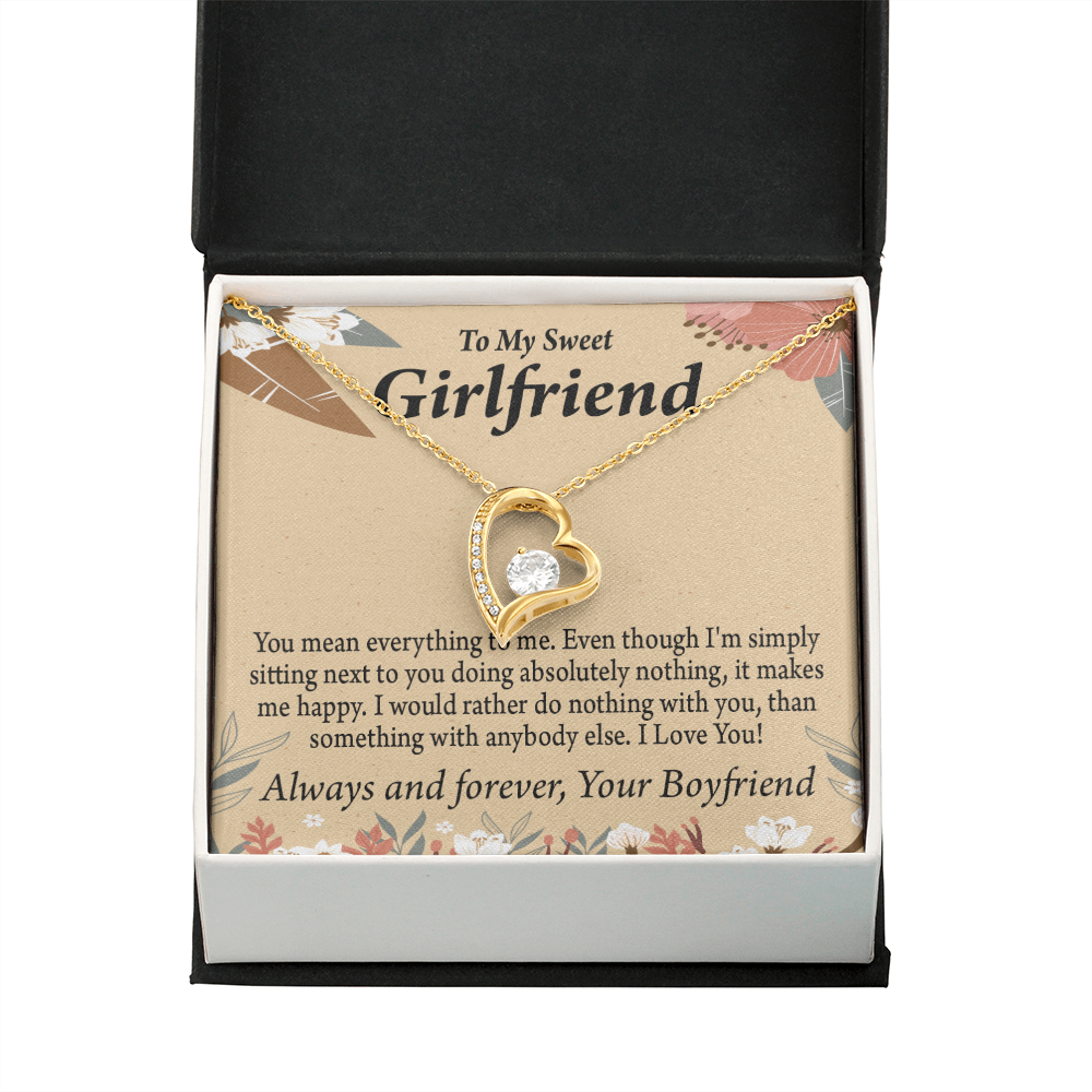 To My Girlfriend Girlfriend You Mean Everything To Me Forever Necklace w Message Card-Express Your Love Gifts