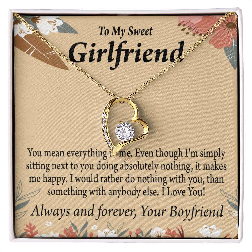 To My Girlfriend Girlfriend You Mean Everything To Me Forever Necklace w Message Card-Express Your Love Gifts