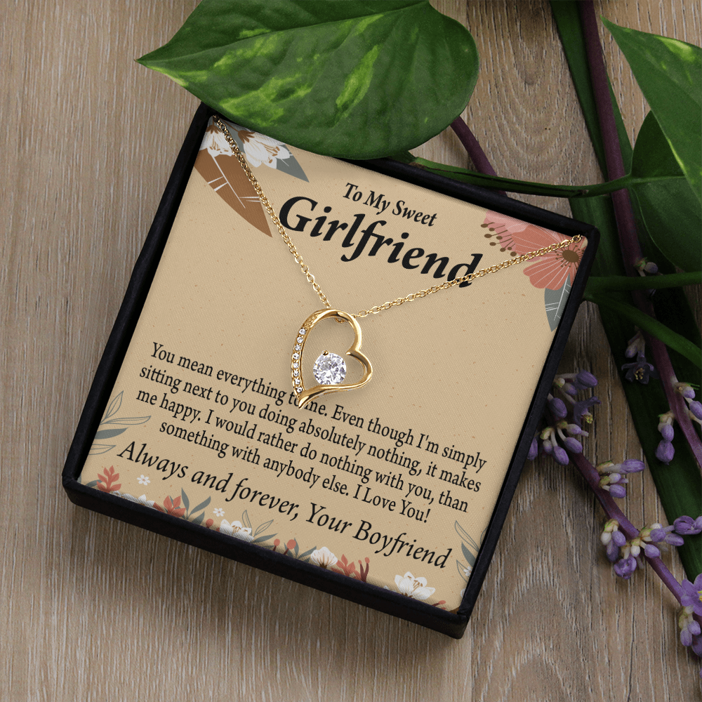 To My Girlfriend Girlfriend You Mean Everything To Me Forever Necklace w Message Card-Express Your Love Gifts