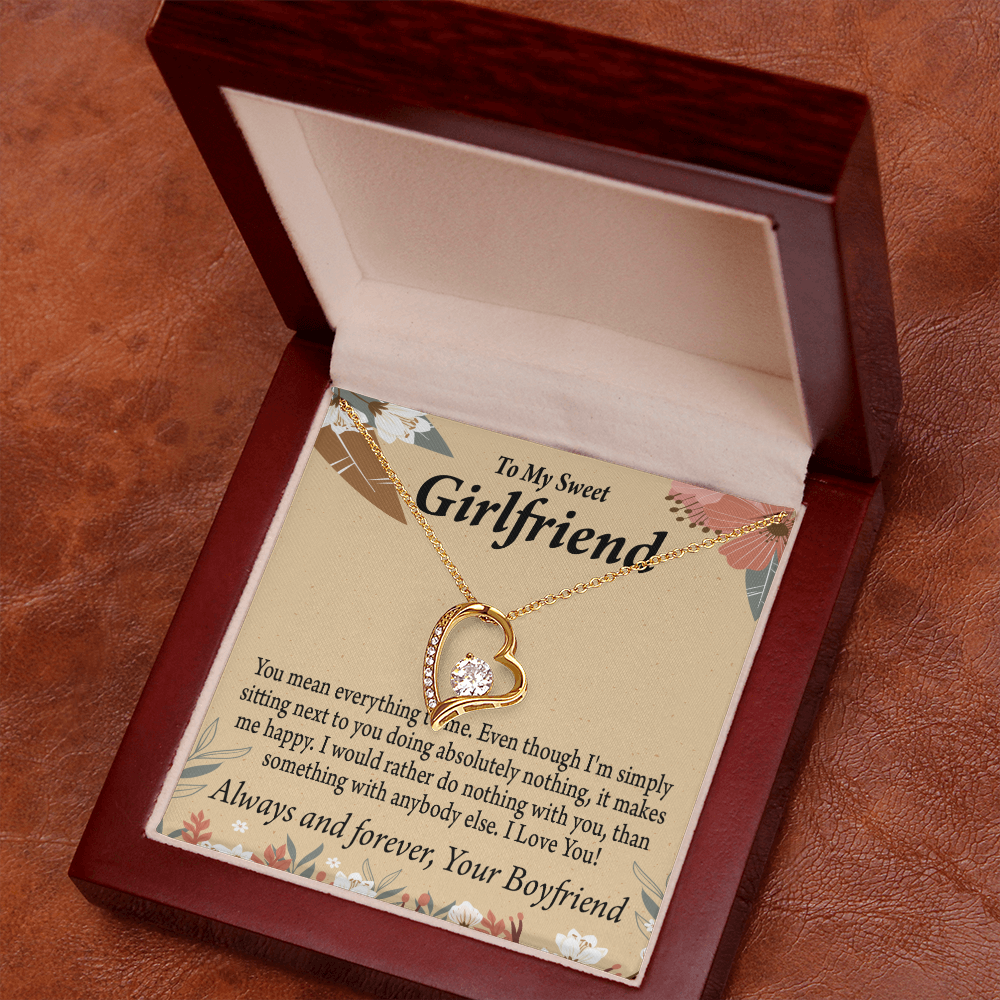 To My Girlfriend Girlfriend You Mean Everything To Me Forever Necklace w Message Card-Express Your Love Gifts