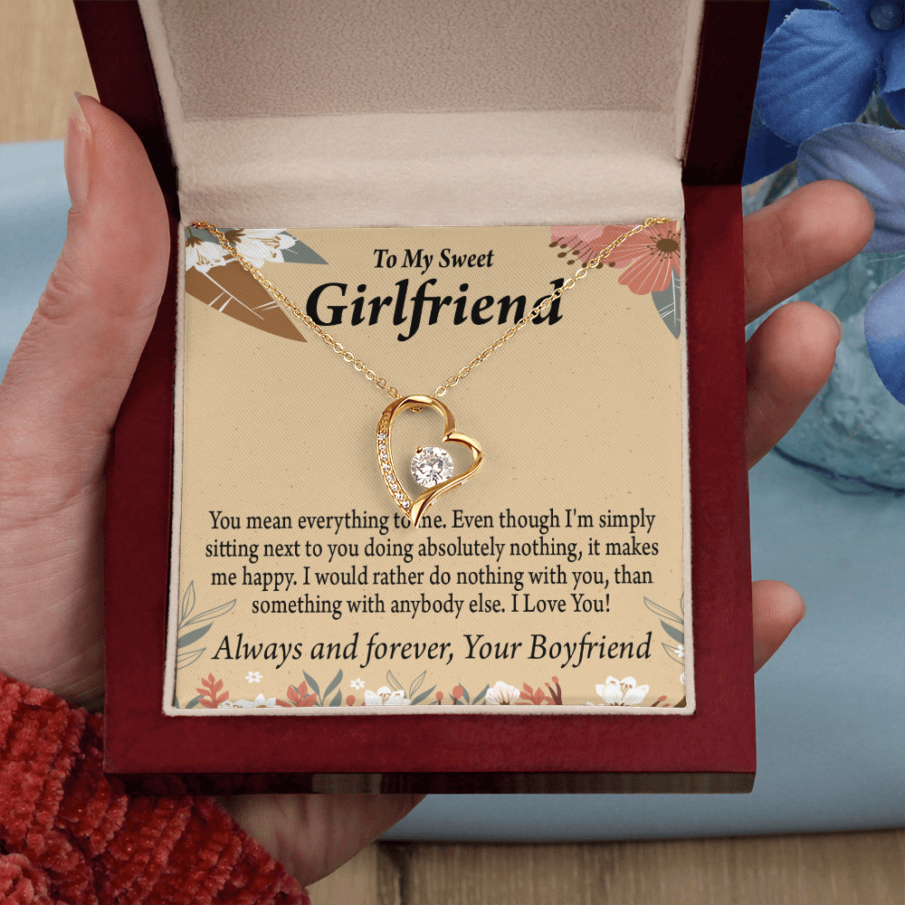 To My Girlfriend Girlfriend You Mean Everything To Me Forever Necklace w Message Card-Express Your Love Gifts