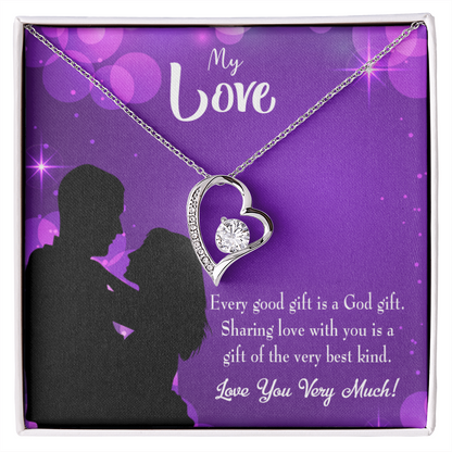 To My Girlfriend Good Gift Forever Necklace w Message Card-Express Your Love Gifts