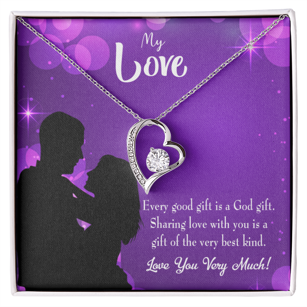 To My Girlfriend Good Gift Forever Necklace w Message Card-Express Your Love Gifts