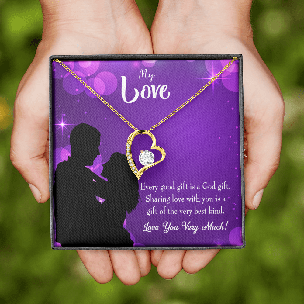 To My Girlfriend Good Gift Forever Necklace w Message Card-Express Your Love Gifts
