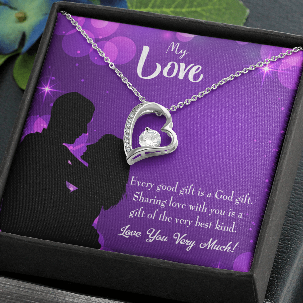 To My Girlfriend Good Gift Forever Necklace w Message Card-Express Your Love Gifts