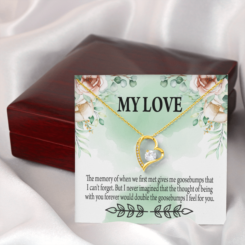 To My Girlfriend Goosebumps Forever Forever Necklace w Message Card-Express Your Love Gifts