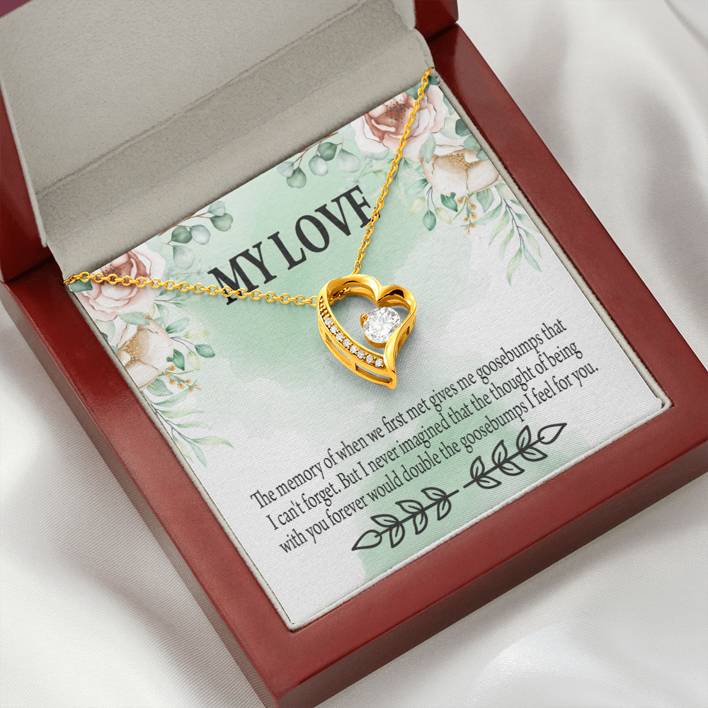 To My Girlfriend Goosebumps Forever Forever Necklace w Message Card-Express Your Love Gifts