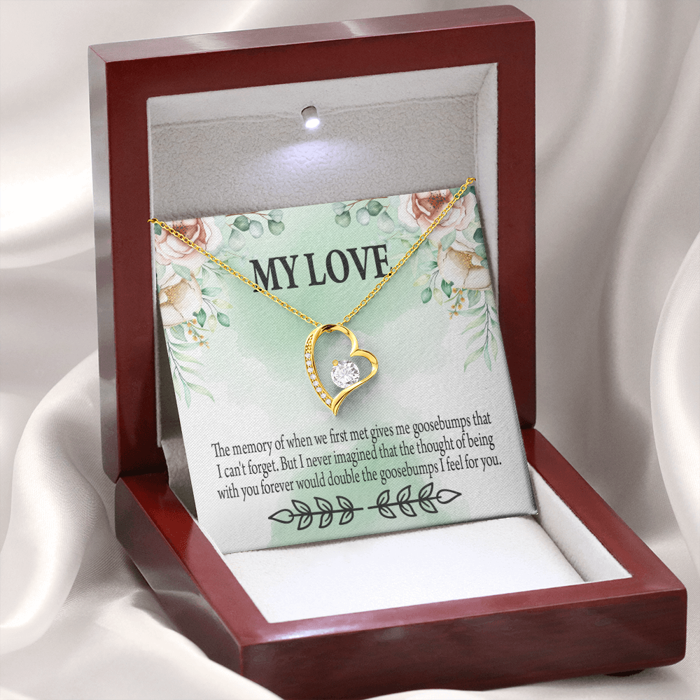 To My Girlfriend Goosebumps Forever Forever Necklace w Message Card-Express Your Love Gifts