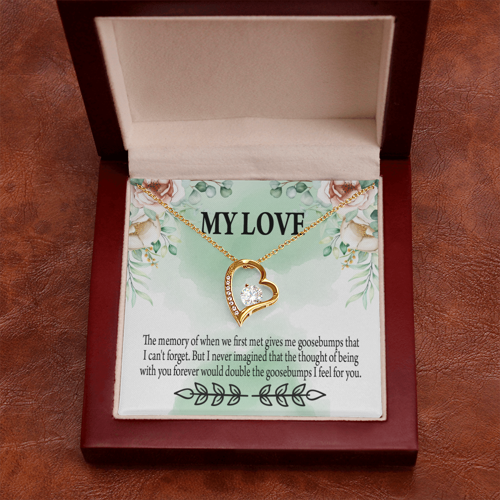 To My Girlfriend Goosebumps Forever Forever Necklace w Message Card-Express Your Love Gifts