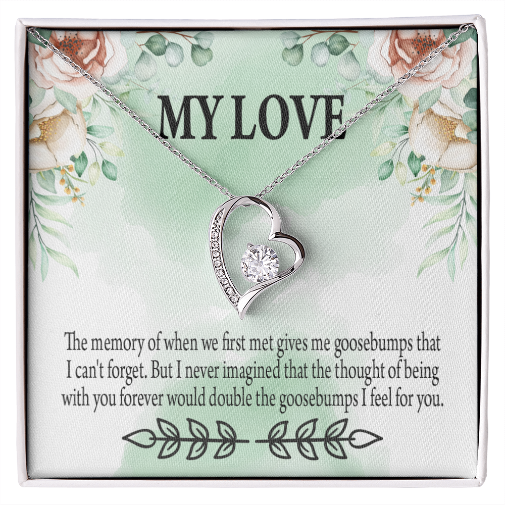 To My Girlfriend Goosebumps Forever Forever Necklace w Message Card-Express Your Love Gifts