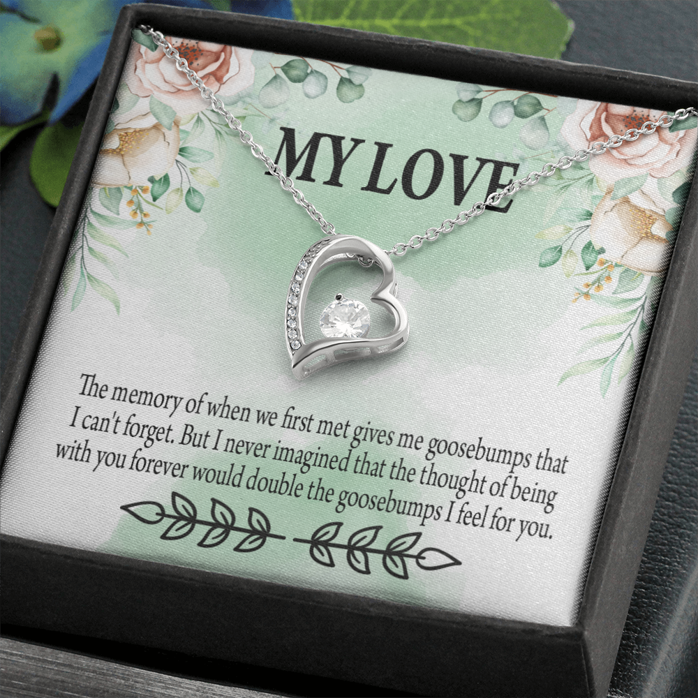 To My Girlfriend Goosebumps Forever Forever Necklace w Message Card-Express Your Love Gifts