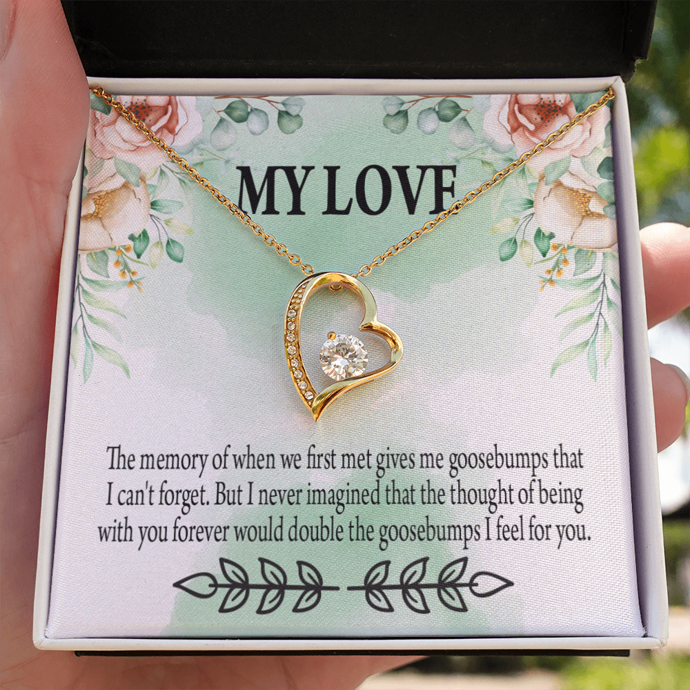 To My Girlfriend Goosebumps Forever Forever Necklace w Message Card-Express Your Love Gifts