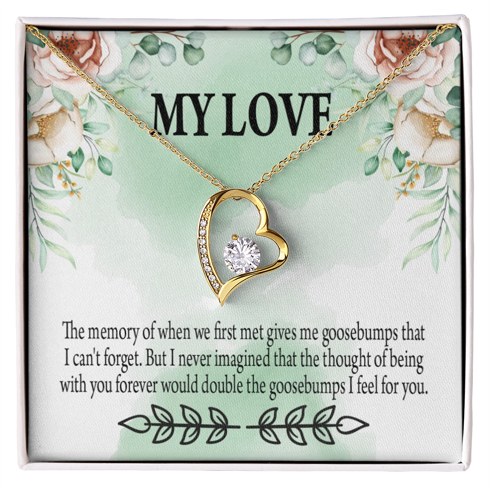 To My Girlfriend Goosebumps Forever Forever Necklace w Message Card-Express Your Love Gifts