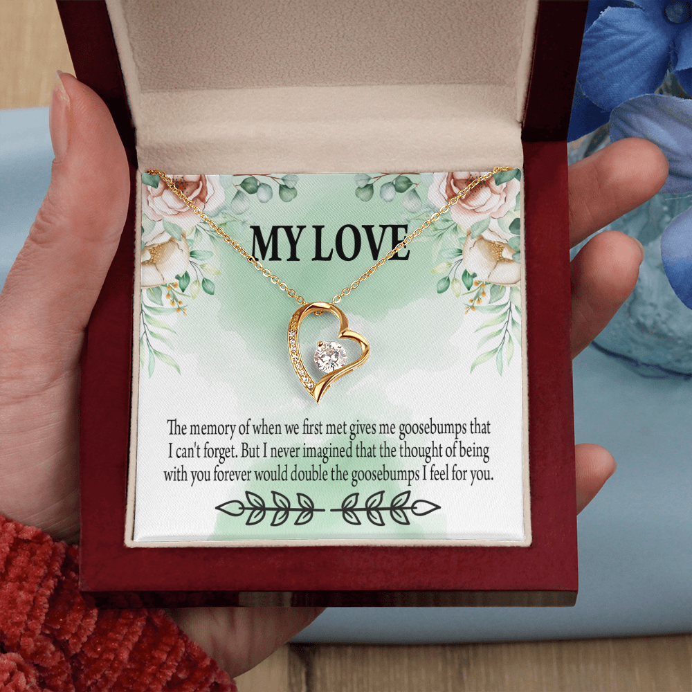 To My Girlfriend Goosebumps Forever Forever Necklace w Message Card-Express Your Love Gifts