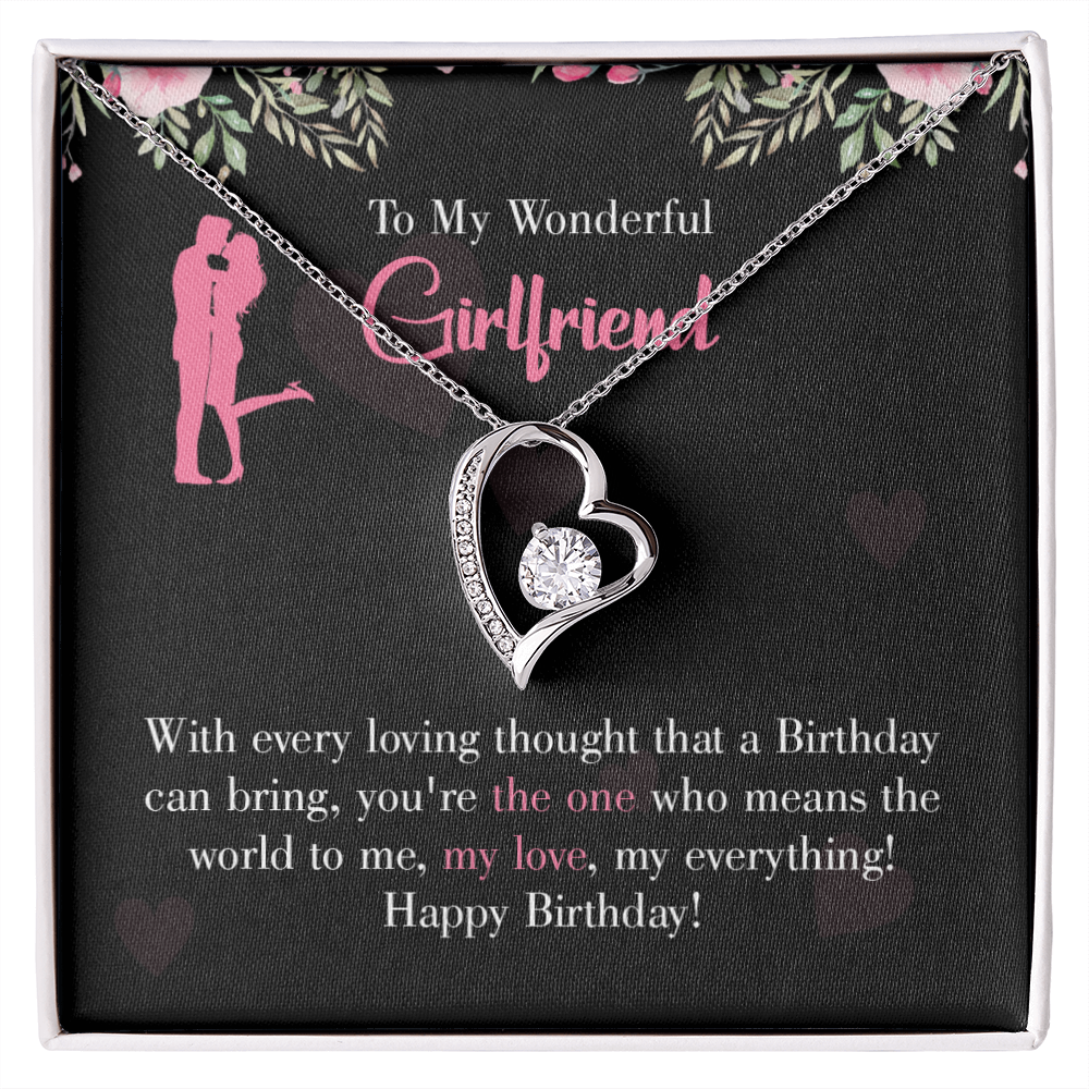 To My Girlfriend Happy Birthday! Forever Necklace w Message Card-Express Your Love Gifts