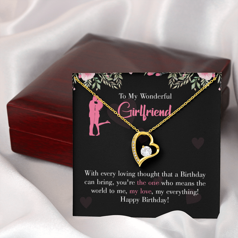 To My Girlfriend Happy Birthday! Forever Necklace w Message Card-Express Your Love Gifts