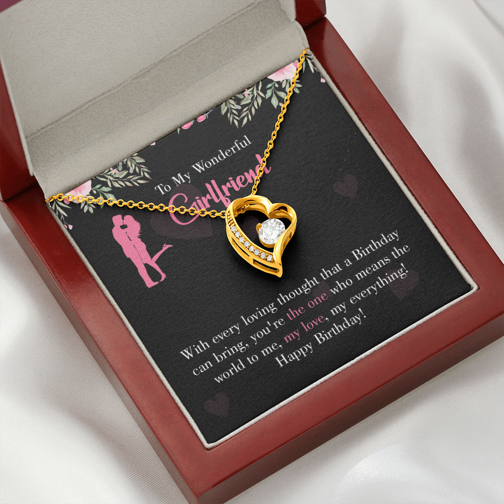 To My Girlfriend Happy Birthday! Forever Necklace w Message Card-Express Your Love Gifts