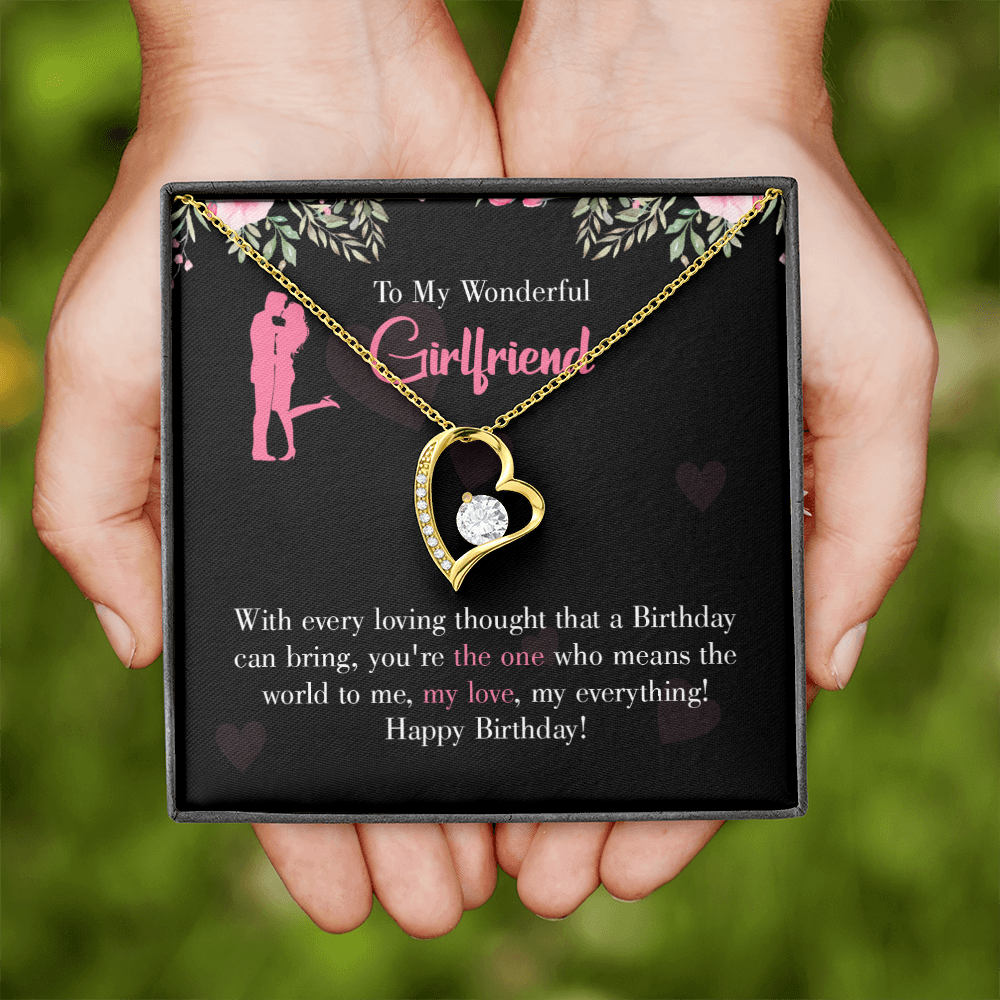 To My Girlfriend Happy Birthday! Forever Necklace w Message Card-Express Your Love Gifts