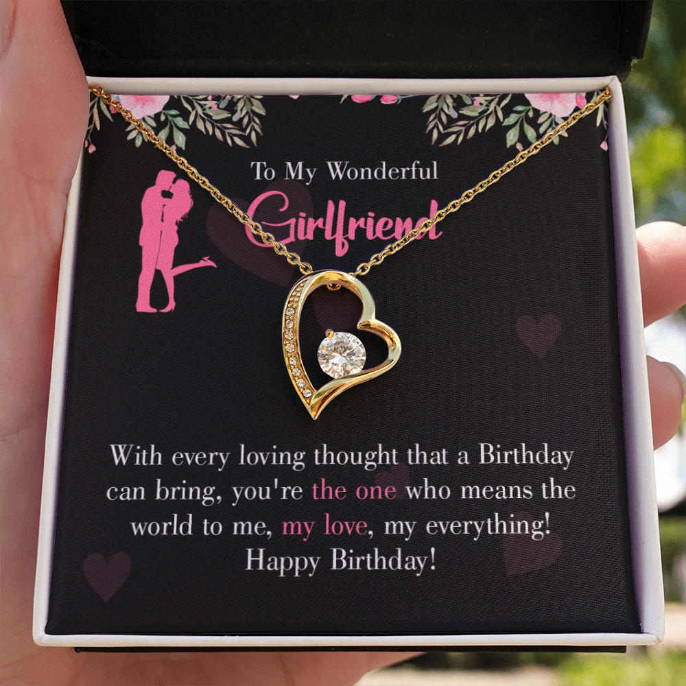 To My Girlfriend Happy Birthday! Forever Necklace w Message Card-Express Your Love Gifts