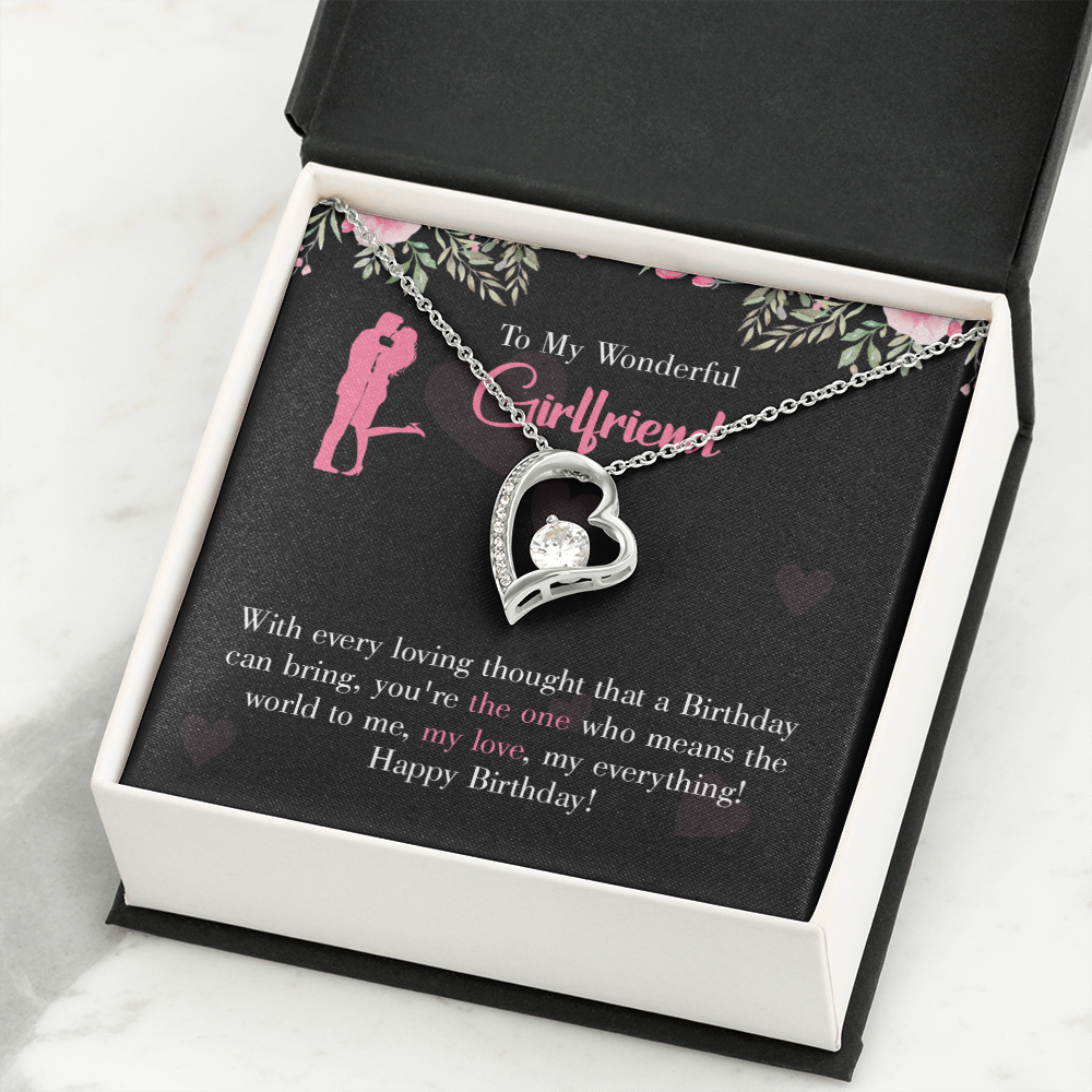 To My Girlfriend Happy Birthday! Forever Necklace w Message Card-Express Your Love Gifts