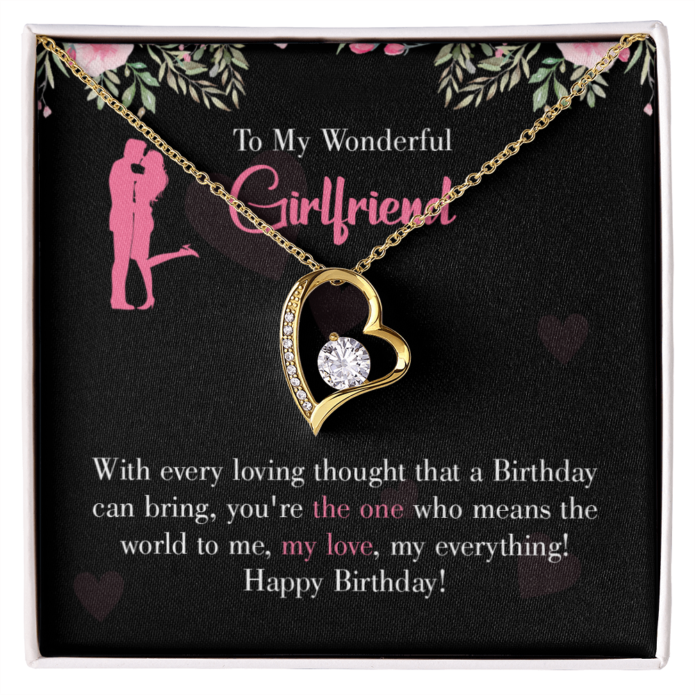 To My Girlfriend Happy Birthday! Forever Necklace w Message Card-Express Your Love Gifts