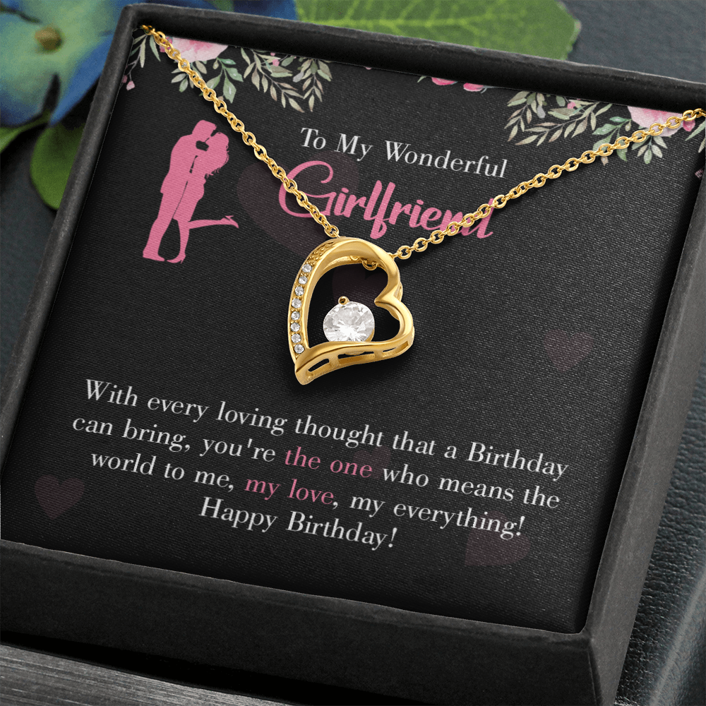 To My Girlfriend Happy Birthday! Forever Necklace w Message Card-Express Your Love Gifts