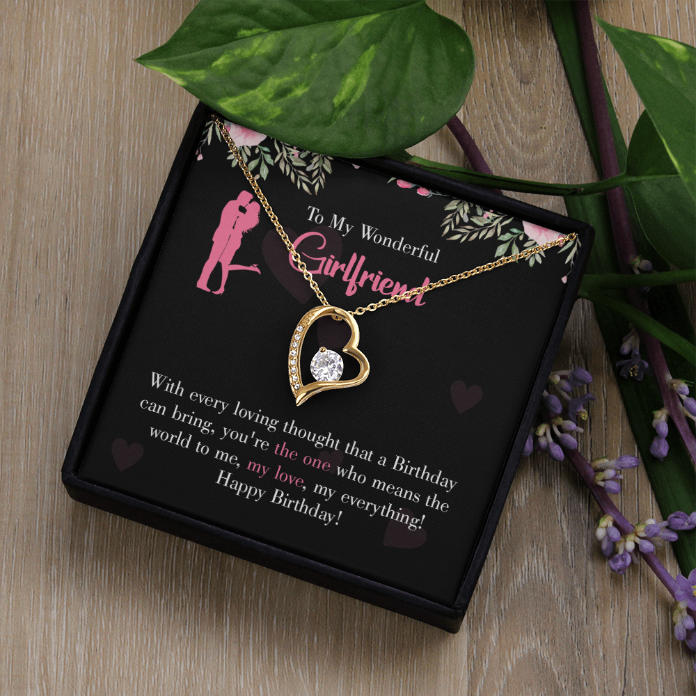 To My Girlfriend Happy Birthday! Forever Necklace w Message Card-Express Your Love Gifts