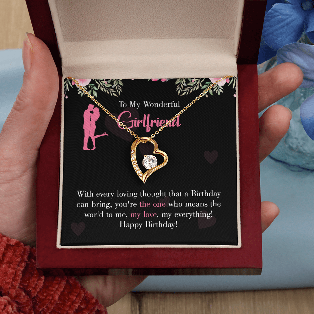 To My Girlfriend Happy Birthday! Forever Necklace w Message Card-Express Your Love Gifts