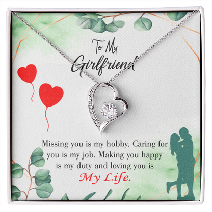 To My Girlfriend Hobby Job Life Forever Necklace w Message Card-Express Your Love Gifts