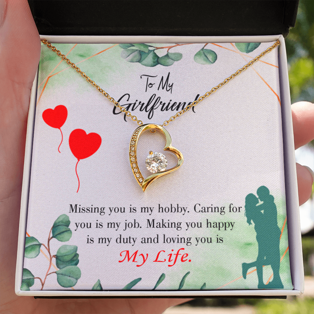 To My Girlfriend Hobby Job Life Forever Necklace w Message Card-Express Your Love Gifts