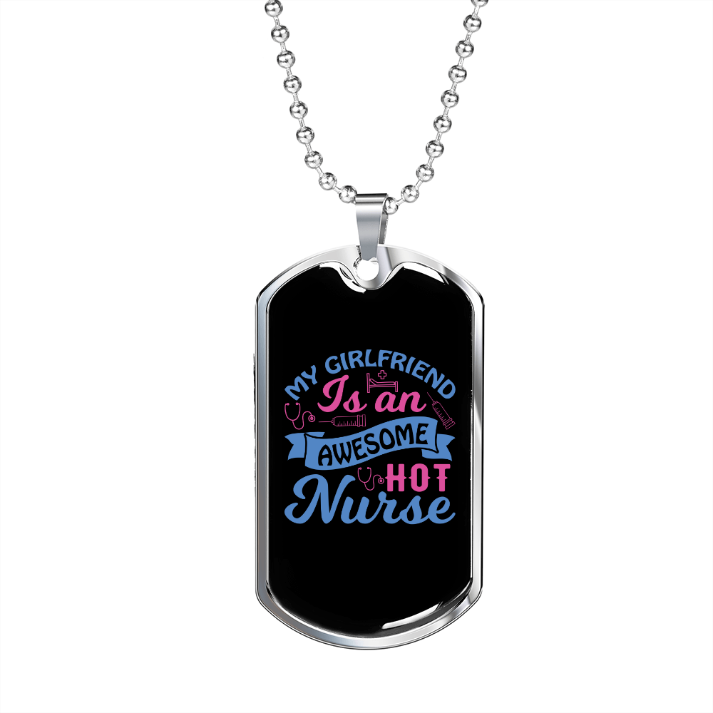 To My Girlfriend Hot Nurse Girlfriend Necklace Stainless Steel or 18k Gold Dog Tag 24" Chain-Express Your Love Gifts