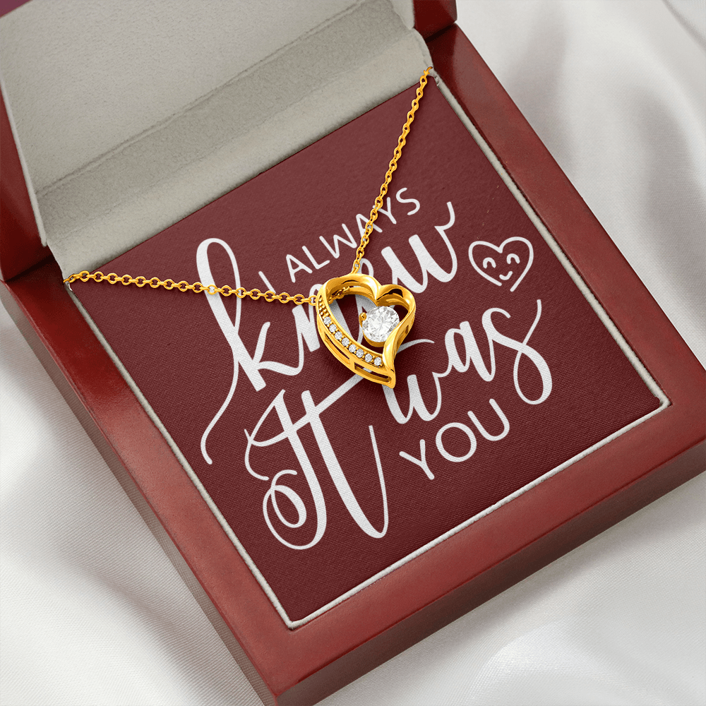 To My Girlfriend I Always Knew It Was You Forever Necklace w Message Card-Express Your Love Gifts