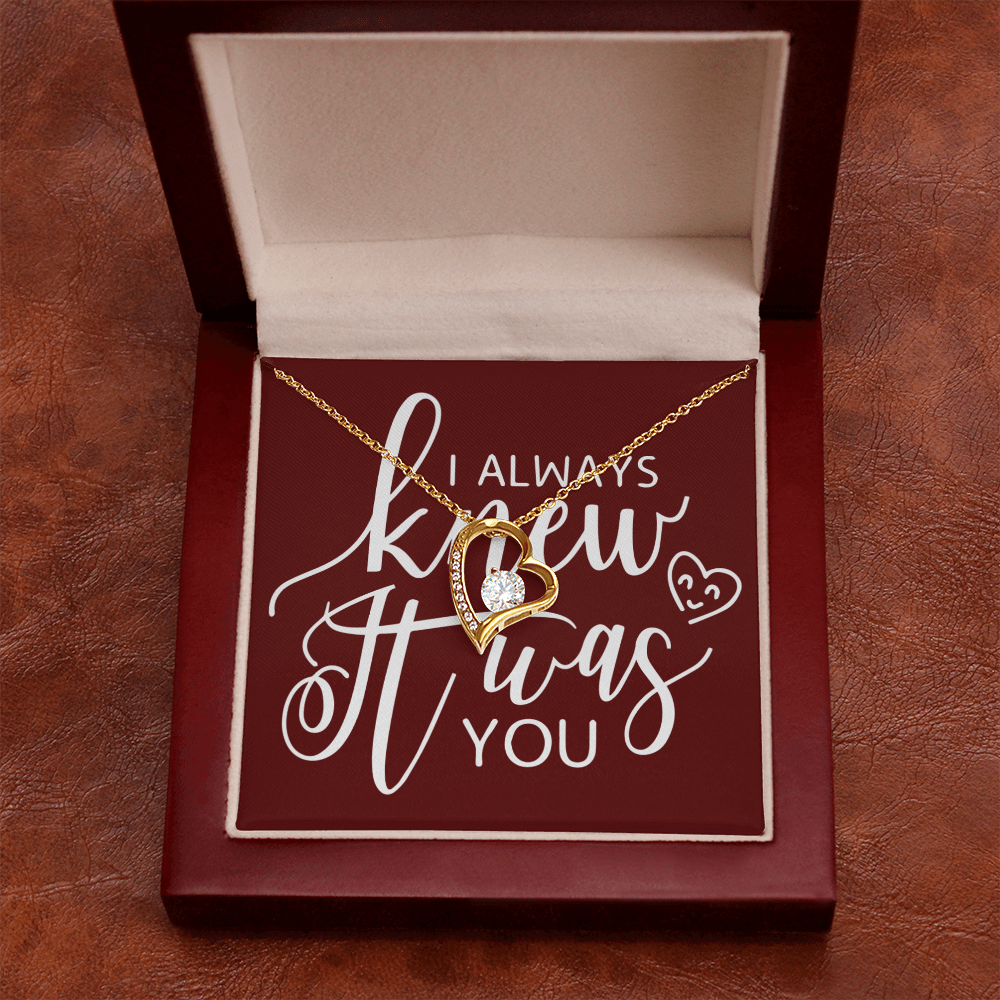 To My Girlfriend I Always Knew It Was You Forever Necklace w Message Card-Express Your Love Gifts