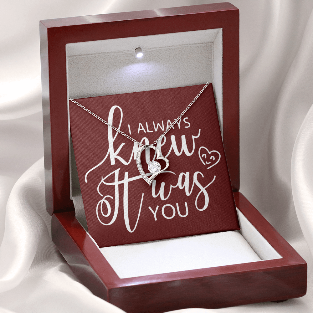 To My Girlfriend I Always Knew It Was You Forever Necklace w Message Card-Express Your Love Gifts