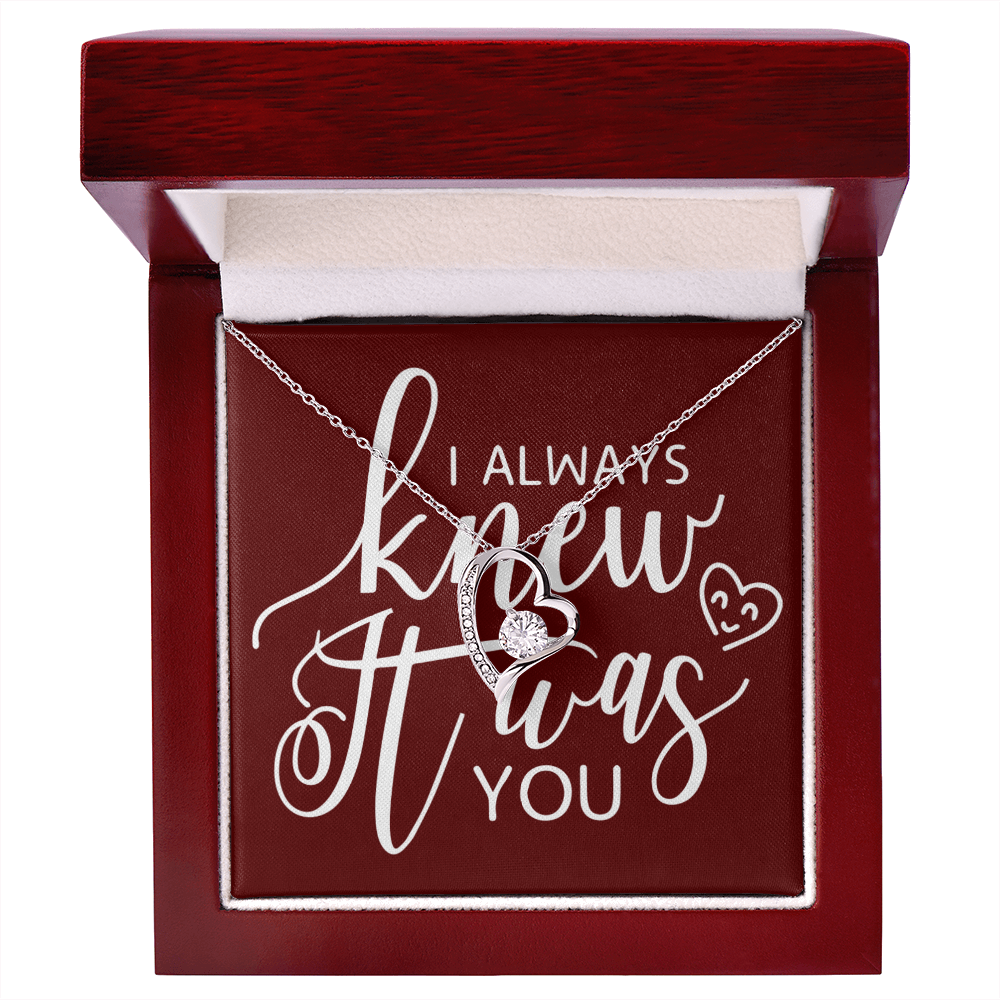 To My Girlfriend I Always Knew It Was You Forever Necklace w Message Card-Express Your Love Gifts