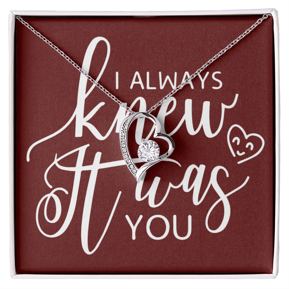 To My Girlfriend I Always Knew It Was You Forever Necklace w Message Card-Express Your Love Gifts