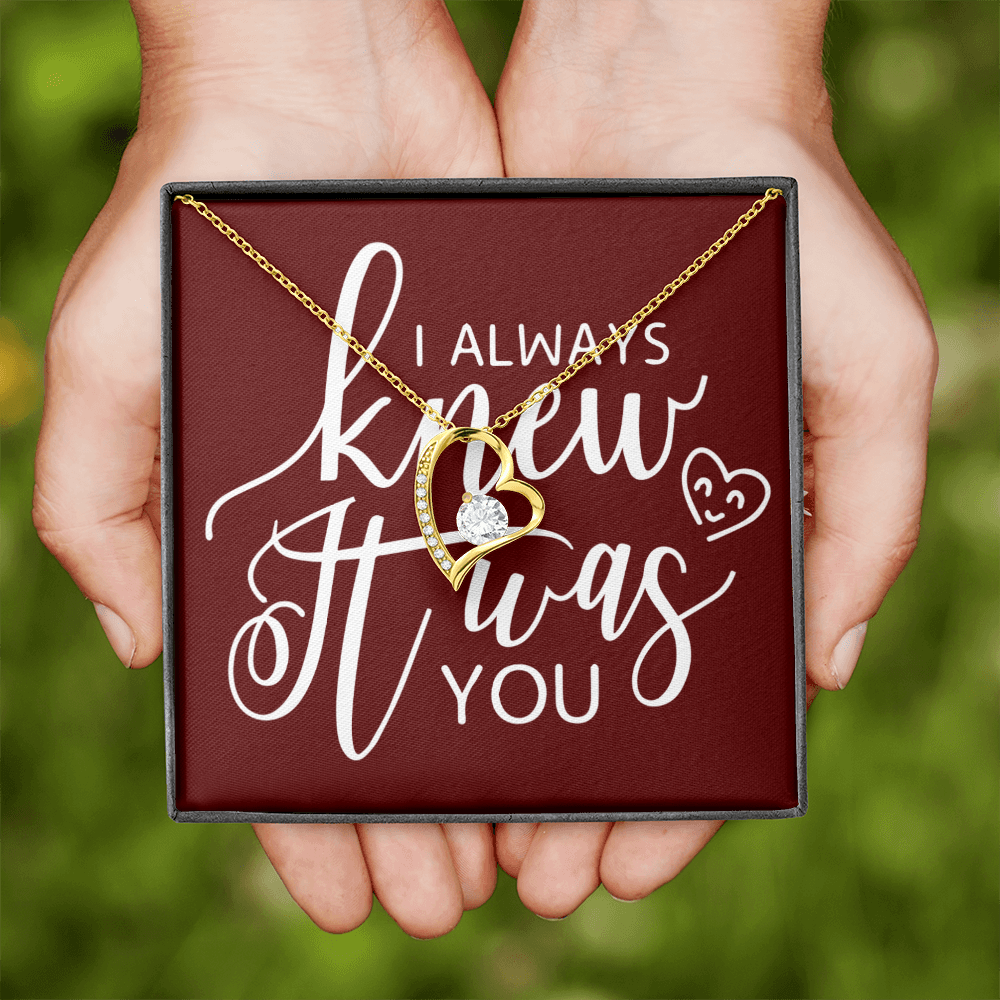 To My Girlfriend I Always Knew It Was You Forever Necklace w Message Card-Express Your Love Gifts