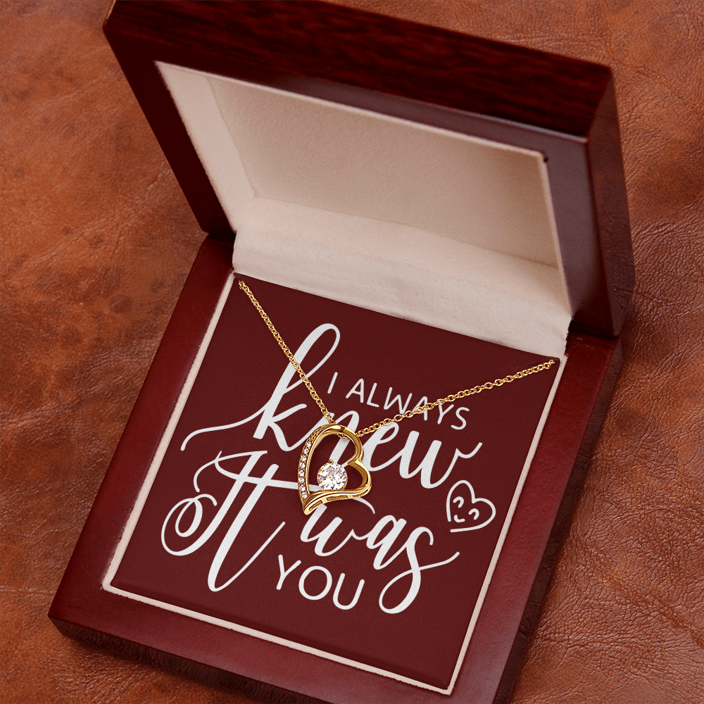 To My Girlfriend I Always Knew It Was You Forever Necklace w Message Card-Express Your Love Gifts