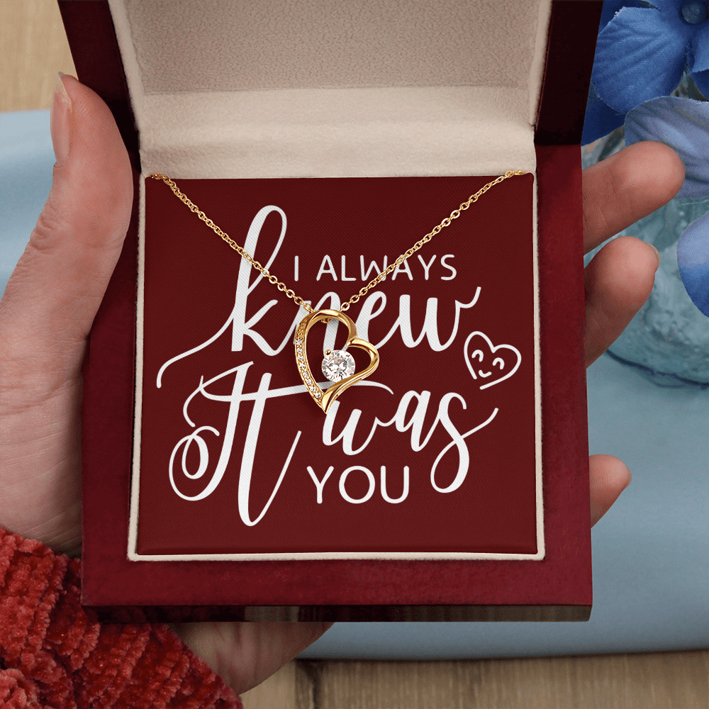 To My Girlfriend I Always Knew It Was You Forever Necklace w Message Card-Express Your Love Gifts