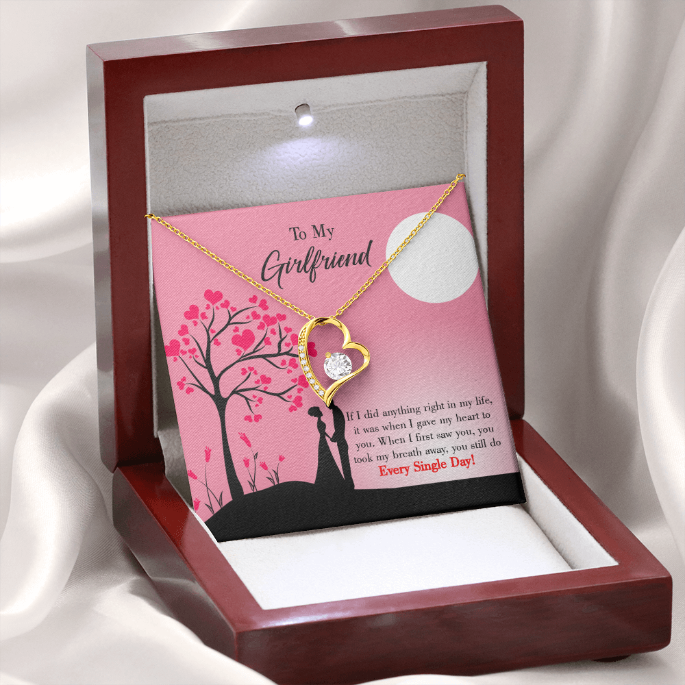 To My Girlfriend I Gave my Heart to You Forever Necklace w Message Card-Express Your Love Gifts