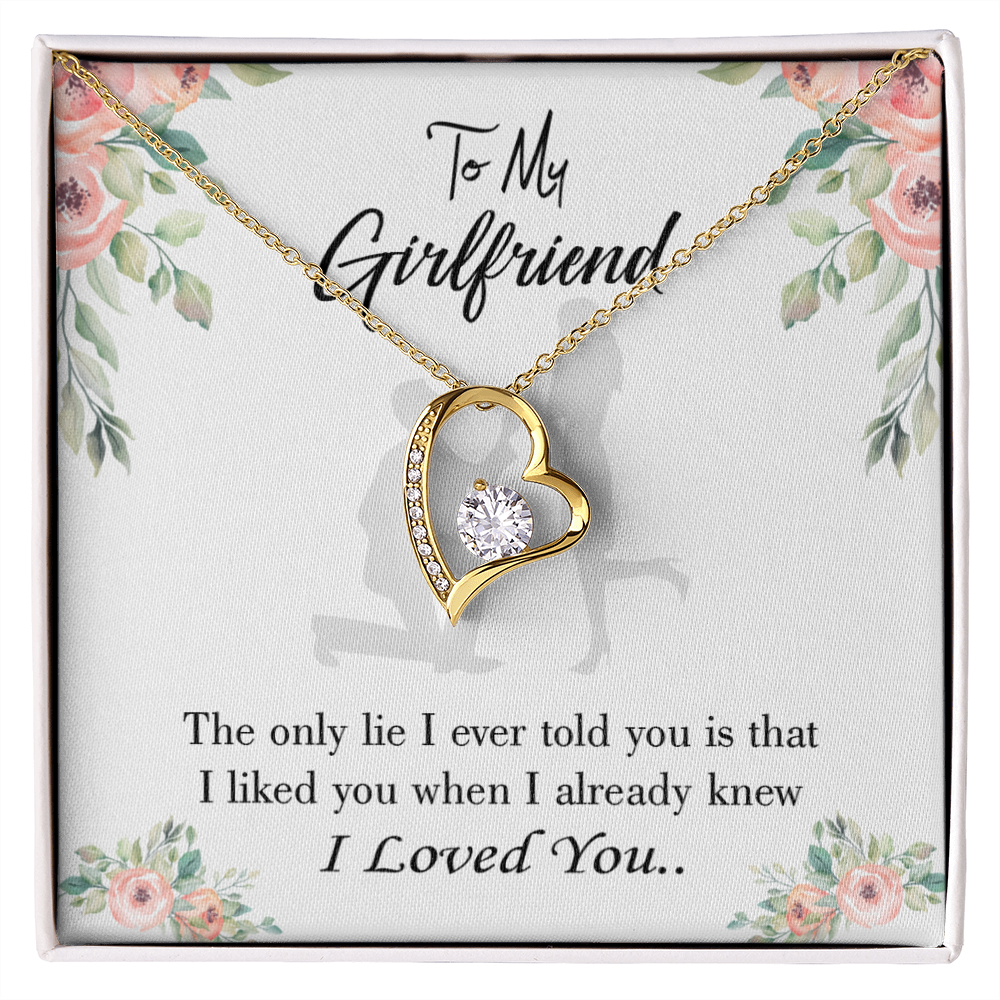 To My Girlfriend I Knew I loved You Forever Necklace w Message Card-Express Your Love Gifts