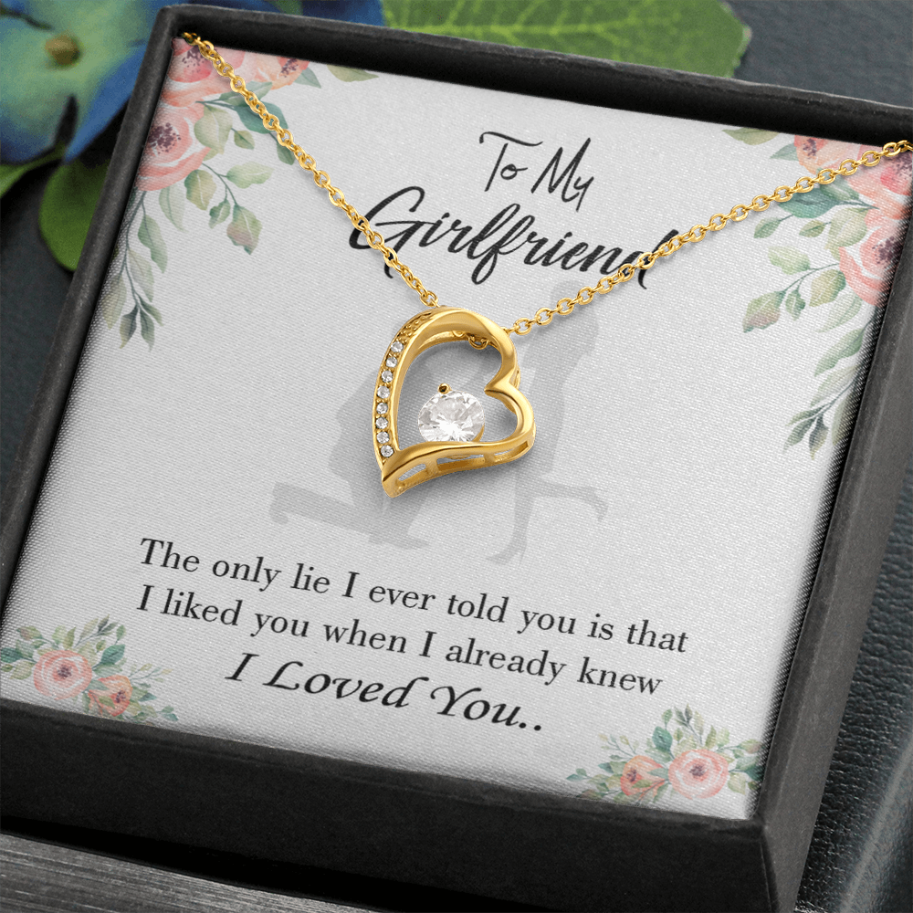 To My Girlfriend I Knew I loved You Forever Necklace w Message Card-Express Your Love Gifts