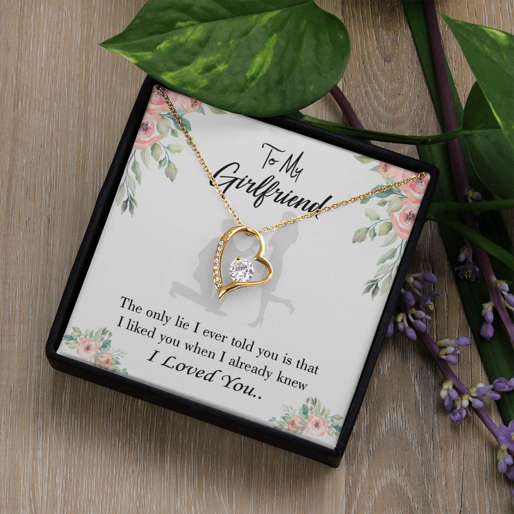 To My Girlfriend I Knew I loved You Forever Necklace w Message Card-Express Your Love Gifts