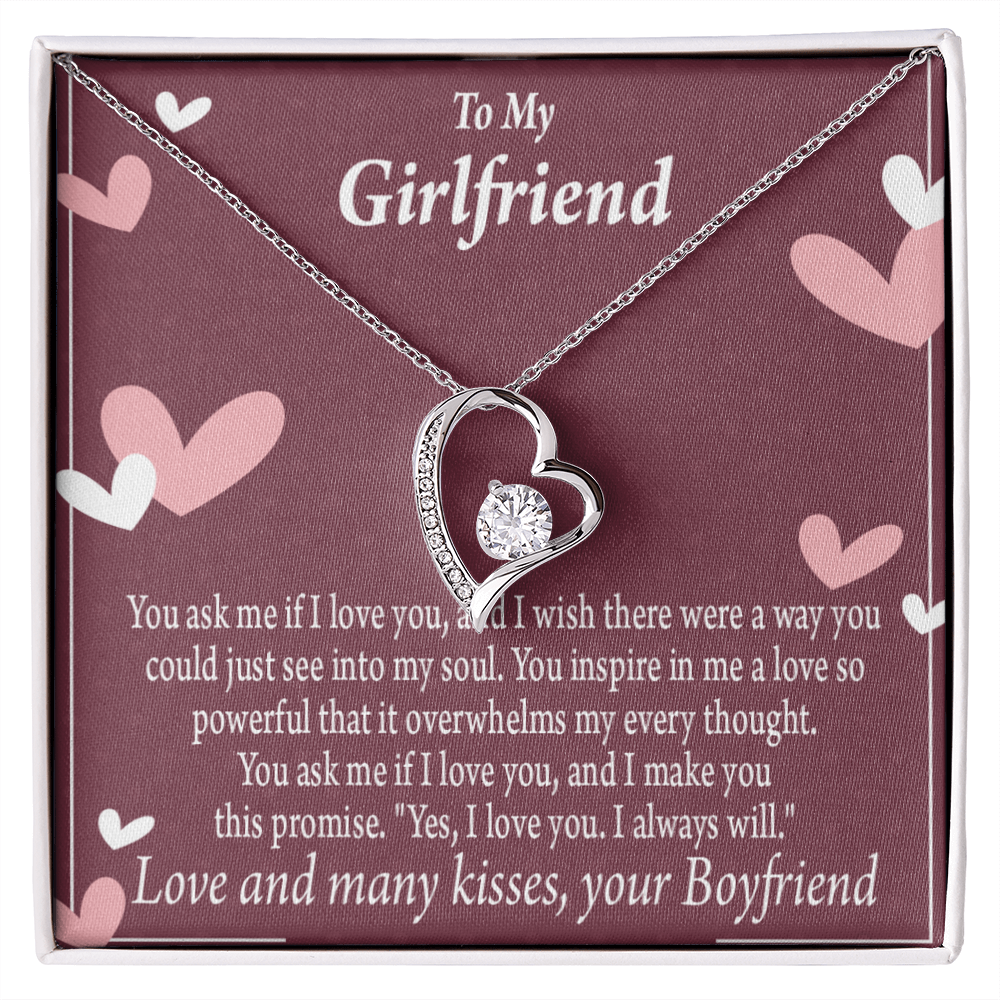 To My Girlfriend I Love You And I Always Will Forever Necklace w Message Card-Express Your Love Gifts