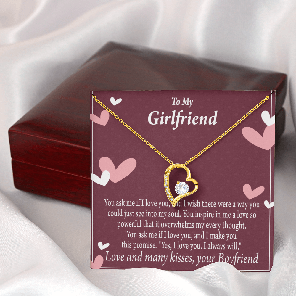 To My Girlfriend I Love You And I Always Will Forever Necklace w Message Card-Express Your Love Gifts