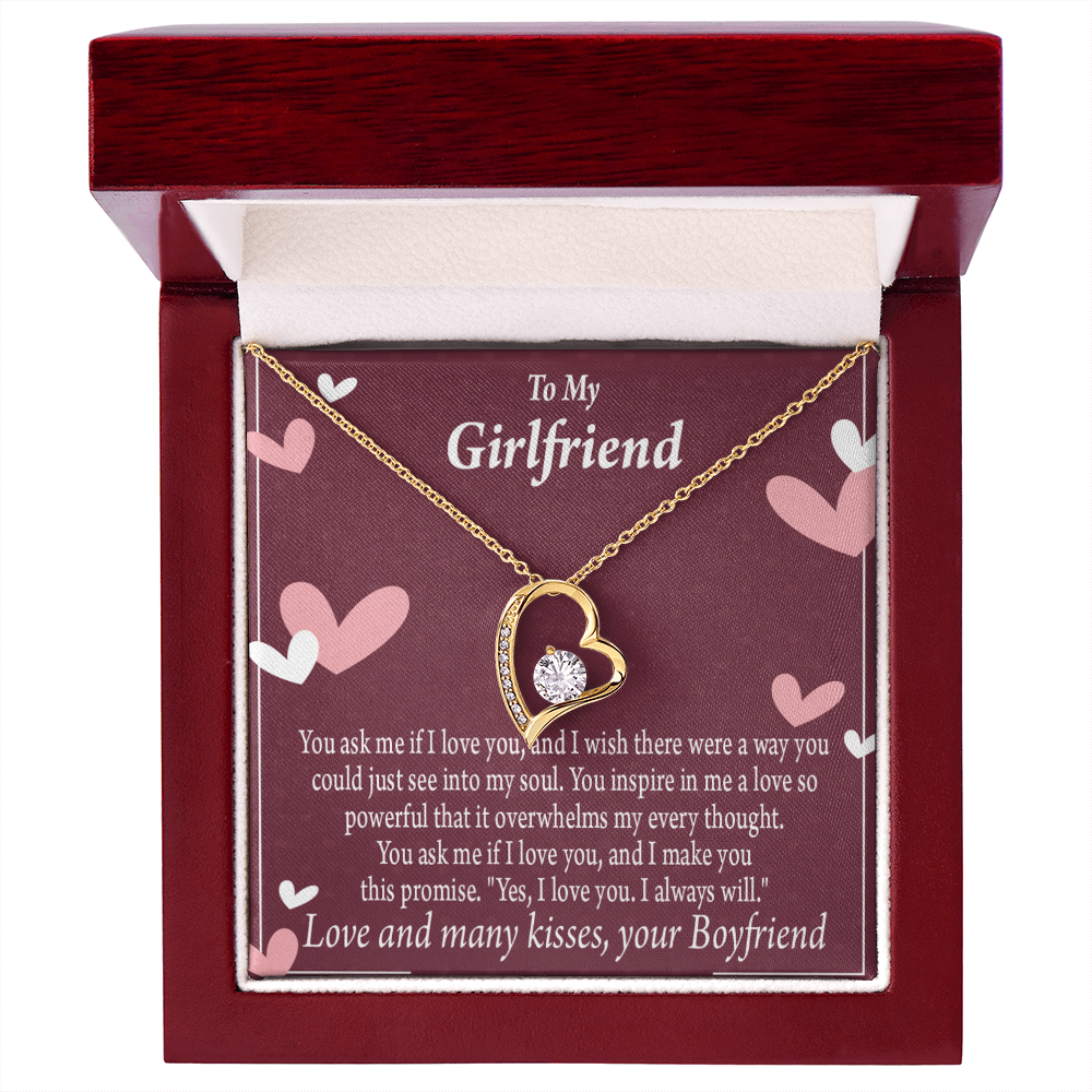 To My Girlfriend I Love You And I Always Will Forever Necklace w Message Card-Express Your Love Gifts