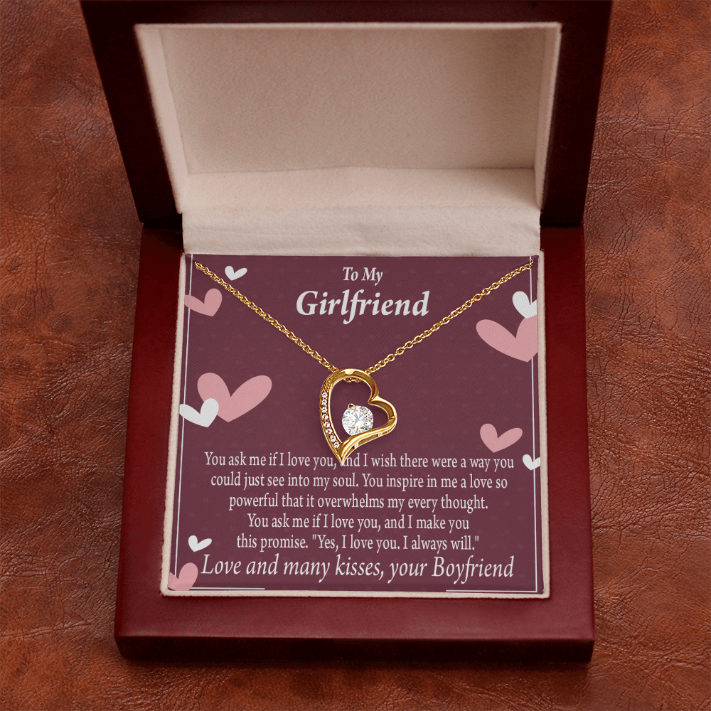 To My Girlfriend I Love You And I Always Will Forever Necklace w Message Card-Express Your Love Gifts